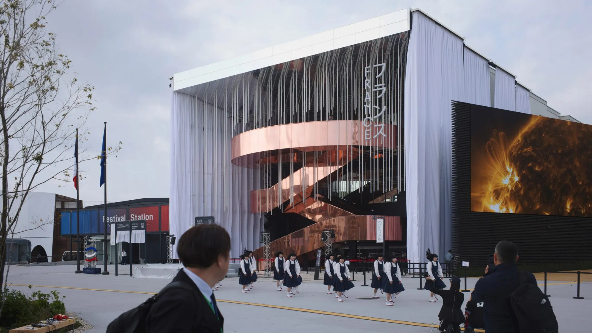 France Pavilion at Expo 2025 Osaka, copper-clad winding staircase